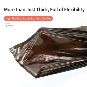Durable and extra strong thickened black drawstring garbage bags with high tear resistance