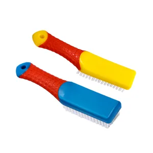 Set of two multipurpose shoe cleaning brushes with soft bristles for household use