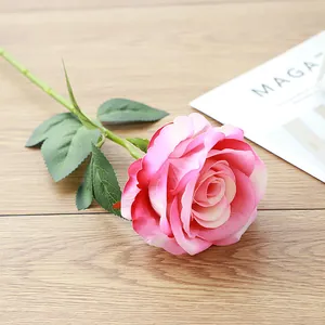 Finta rosa in flanella ramo singolo fiore artificiale per festa casa matrimonio regalo