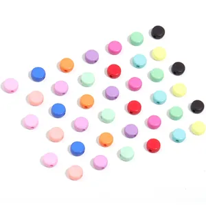 Acrylic flat round beads colorful loose beads for DIY bracelet jewelry making accessories