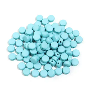 Acrylic solid flat round beads detail view, perfect for DIY jewelry making and bracelets.