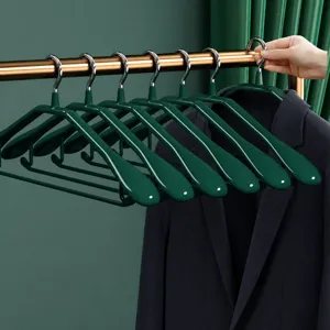 Household Plastic Coated Seamless Hangers Non Slip Heavy Duty Clothes Hangers For Wardrobe Coat Jacket Storage