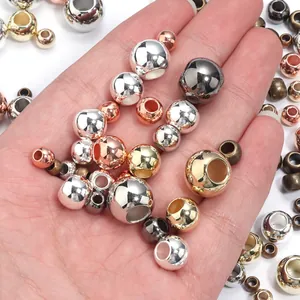 Perline con foro grande in CCB galvanizzato per bracciali fai da te, ciondoli per borse e lacci.