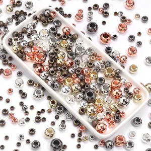 Perline CCB con foro grande galvanizzate colorate per braccialetti e accessori fai da te.