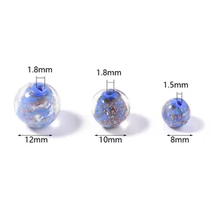 Blue goldstone glass beads loose round beads DIY handmade jewelry making spacer beads 8mm 10mm 12mm