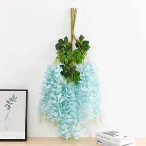 Artificial wisteria hanging vine flower for wedding background and party ceiling decor.