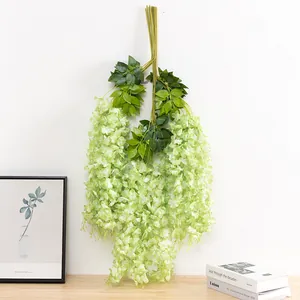 Artificial wisteria flower vine hanging plant for wedding party home ceiling decor.