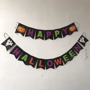 Halloween banner spooky pumpkin ghost party decoration for halloween party hanging flag