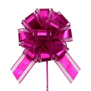 Eleganter fuchsiafarbener Metallic-Geschenkbogen für Weihnachts- und Geschenkverpackungen