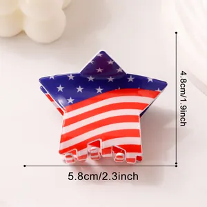 Dettagli dimensioni della molletta a stella Independence Day con bandiera USA.