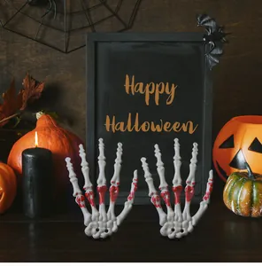 Realistic bloody plastic skeleton hands props for scary Halloween tabletop decoration