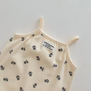 Neonato floreale canotta senza maniche estate simpatico bambino body tutina cotone