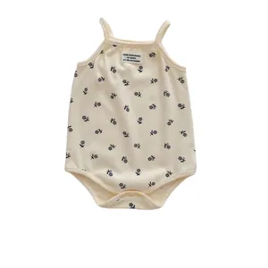 Neonato Infante Cotone Bodysuit Estate Neonato Senza Maniche Romper Carino Stampato Bambino Tuta Abbigliamento Casual