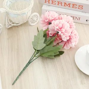 Pink artificial flower bouquet chrysanthemum home wedding decor premium silk detail pic