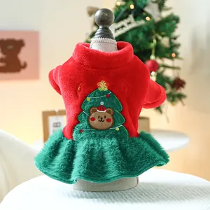 Cane domestico abito di natale inverno peluche simpatici vestiti cucciolo rosso verde