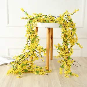 Guirlande de fleurs artificielles en soie forsythia pour décoration de mariage maison