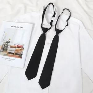 Black necktie lazy zipper shirt decoration Japanese JK college style student fashion