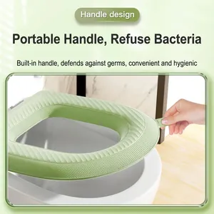 Waterproof silicone toilet seat cover with convenient handle design