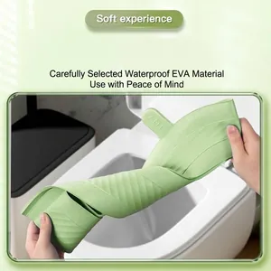 Flexible waterproof green EVA toilet seat cover pad featuring a soft texture for bathroom