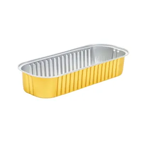 Premium rectangular golden aluminum foil baking container for air fryer and oven use