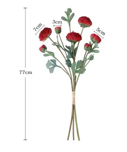 Künstlicher Ranunkel Blumenstrauß künstliche Pflanzen Heimdekoration Requisite 77cm