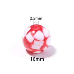 16mm Κόκκινη Λευκή Ακρυλική Χάντρα DIY Βραχιόλι Κινητού Τηλεφώνου Αξεσουάρ Κοσμήματος