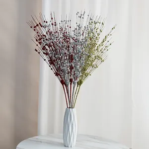 Rami di bacche glitterate di Natale mazzo di frutta artificiale decorazione per feste.