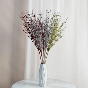 Bouquet di rami di bacche glitterate di Natale, ornamento decorativo per la casa fai.