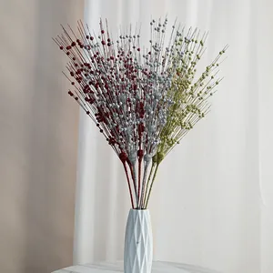 Rami di bacche glitterate di Natale fiori artificiali per decorazioni natalizie