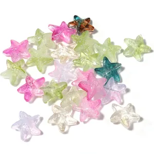 Colorful translucent starfish glass beads for DIY jewelry making, cute bracelet and necklace charms.