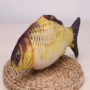 Realistic fish plush cat toy detail, interactive catnip toy for pets play and fun.
