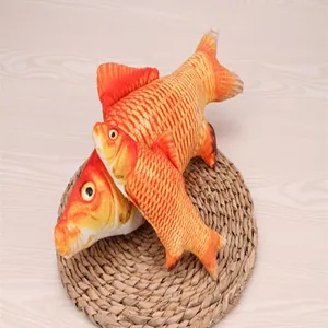 Realistic fish shape catnip plush toy for indoor cats, interactive interactive chew pet toy detail.