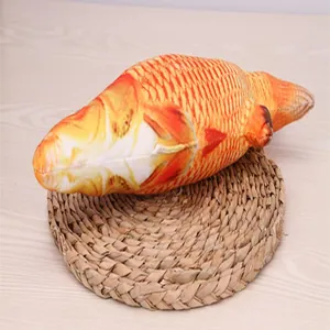 Realistic fish plush catnip toy for interactive pet play, soft interactive teaser kitten toy.