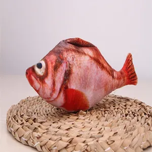 Realistic fish cat toy interactive cute plush pet toy with vibrant print design for fun play.