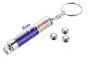 Porte-clés pointeur laser jouet pour chat avec trois piles bouton détail 6cm longueur