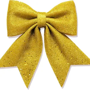 Gouden glitter kerststrik hanger vakantie boom hangende decoratie winkelcentra feestelijk