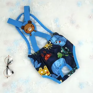 Pantalón fisiológico lavable para perro lindo oso arnés pañal transpirable detalle visual