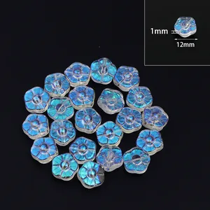 Aurora Glas Blumen Perlen fuer DIY handgemachte Armbuecher Schmuckherstellung 12mm