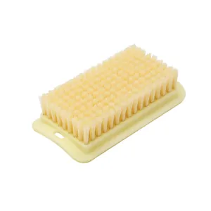 Multipurpose soft bristle laundry and shoe cleaning brush in pale yellow color