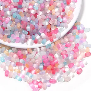 Perles de riz en verre œil de chat perles en vrac colorées pour fabrication bijoux DIY