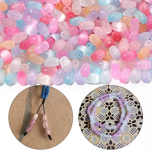 Perles en verre œil de chat colorées perles rondes en vrac style japonais clair accessoires DIY