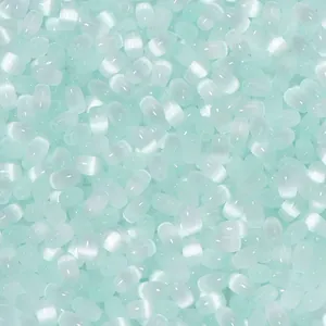 Perles de rocaille en verre vert clair œil de chat pour fabrication de bijoux artisanaux faits main