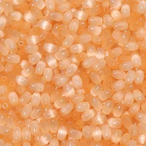 Perles en verre œil de chat orange, accessoires lumineux pour fabrication de bijoux DIY.