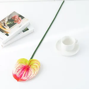 Anturio artificiale stelo singolo fiore di simulazione matrimonio casa supporto foto