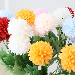 Artificial chrysanthemum pompom flower bunch for home decor and party floral arrangement details.