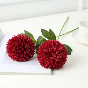 Rote künstliche Ball-Chrysantheme Seidenblume Heimdekor Tischdekoration Variante neu