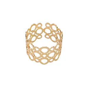 Europäischer Stil Metall Serviettenring gold hohler Serviettenhalter für Tischdeko.