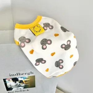 Cute cartoon mouse print pet vest, breathable summer dog clothes for small and large dogs.