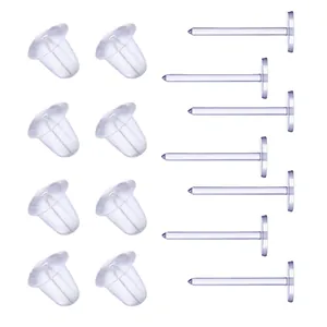 Set di Perni e Farfalline per Orecchini in Plastica Trasparente per Gioielli Fai da Te Ecologici Anallergici per Orecchini