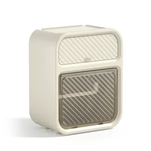 Wall-mounted waterproof bathroom tissue box organizer with storage drawer in cream white finish